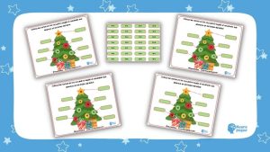 Árboles navideños de sumas y restas