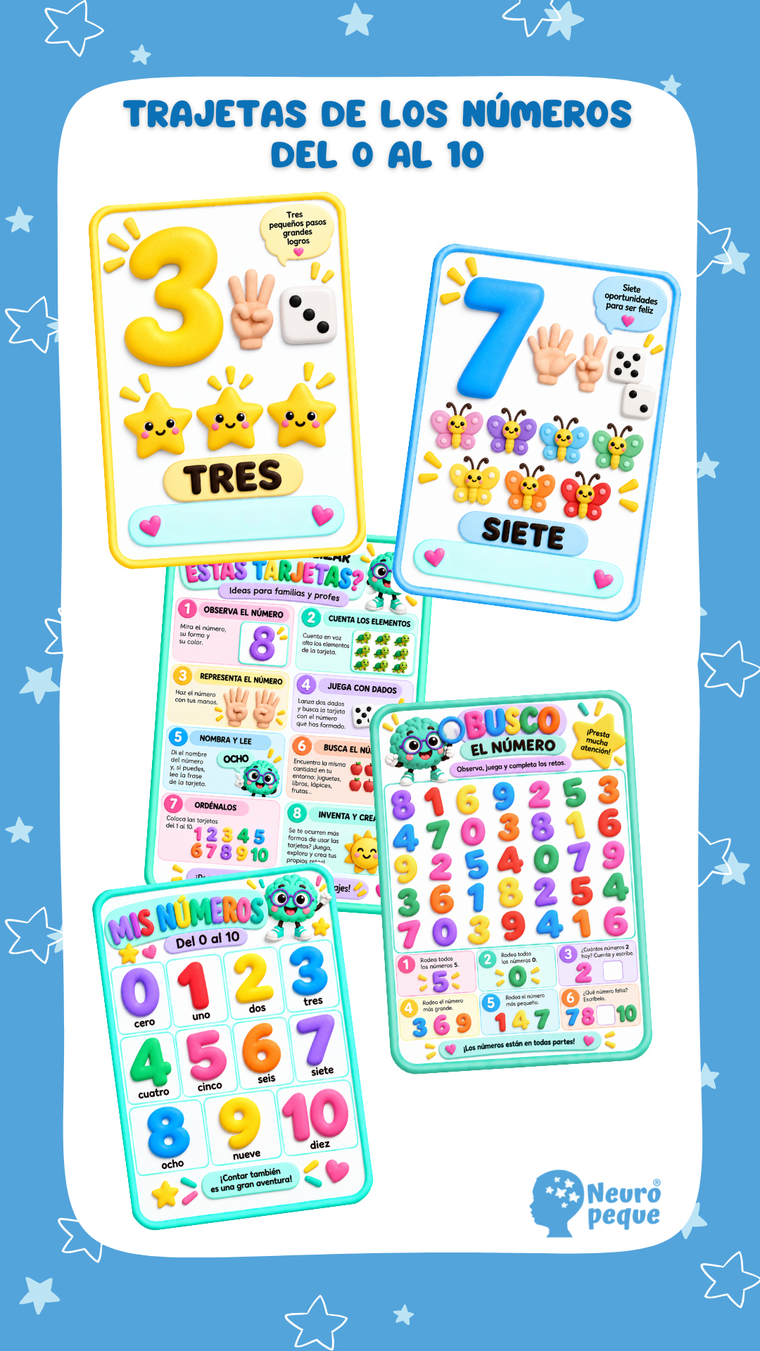 TARJETAS DE NÚMEROS DEL 0 AL 10